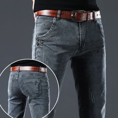 POWQUE Urban Korean Slim Fit Jeans for Men - POWQUE URBAN STYLE