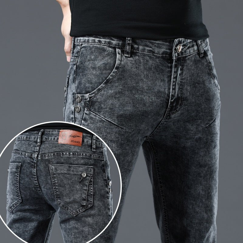 POWQUE Urban Korean Slim Fit Jeans for Men - POWQUE URBAN STYLE
