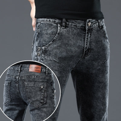 POWQUE Urban Korean Slim Fit Jeans for Men - POWQUE URBAN STYLE