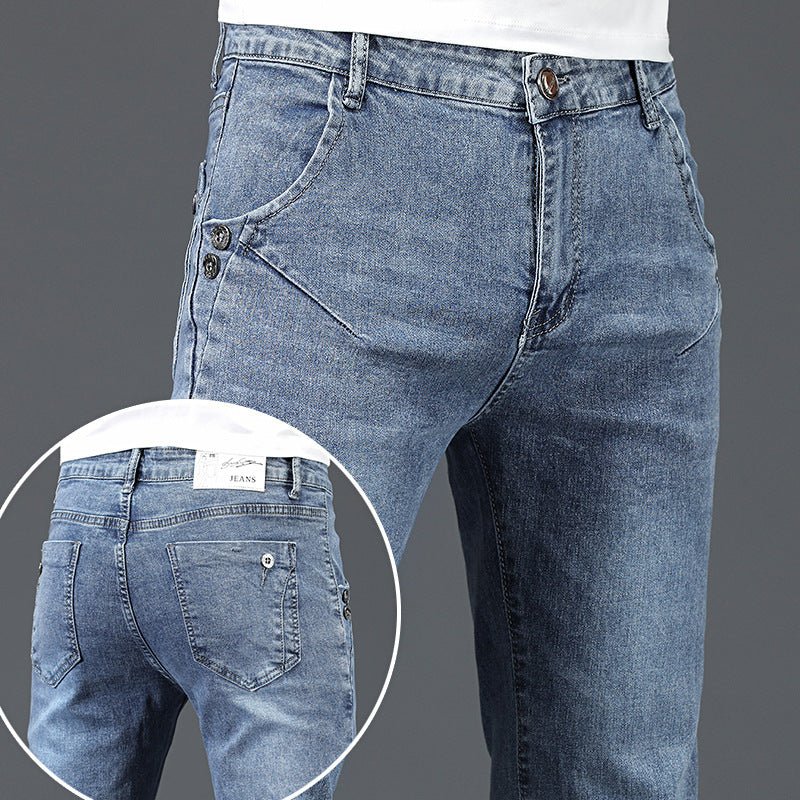 POWQUE Urban Korean Slim Fit Jeans for Men - POWQUE URBAN STYLE
