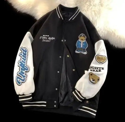 POWQUE Urban Men's Embroidered Bomber Jacket Blue Hoodie - POWQUE URBAN STYLE