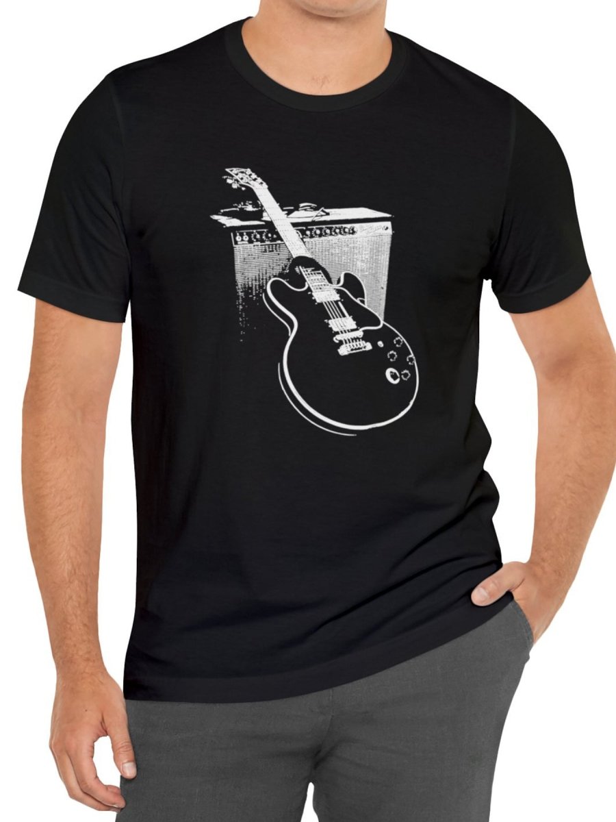 POWQUE URBAN Men's Guitar Print T-Shirt - Urban Streetwear - POWQUE URBAN STYLE
