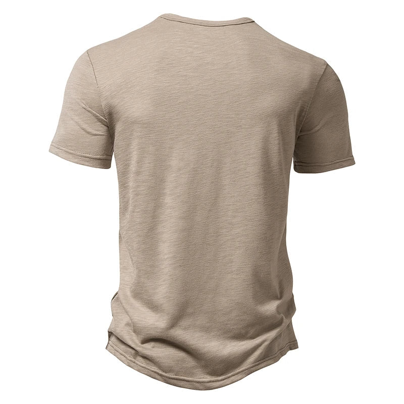 POWQUE Urban Men's Hip Hop T-Shirt Cotton Henley - POWQUE URBAN STYLE