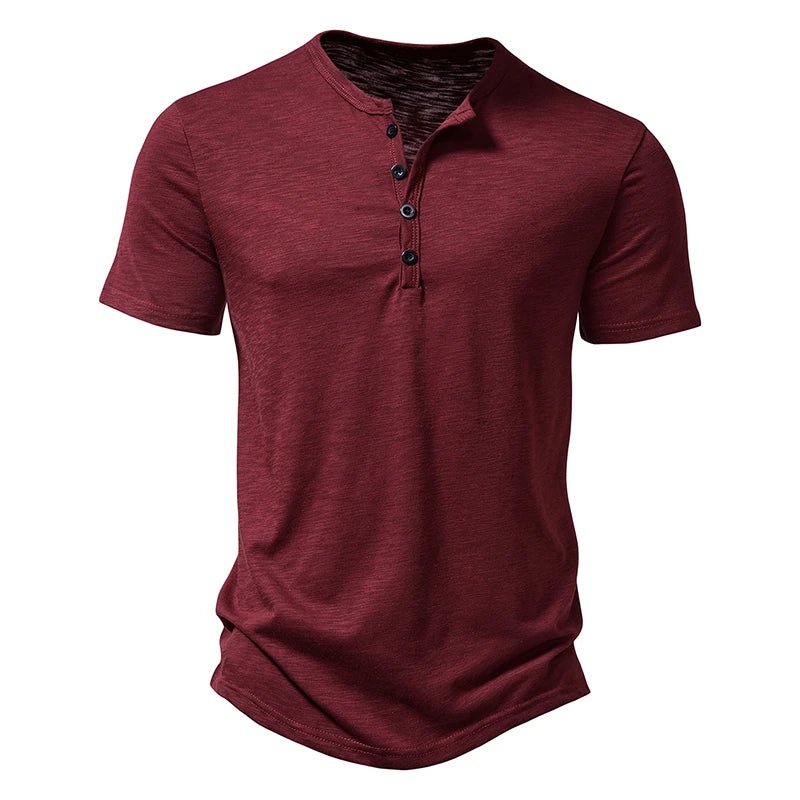 POWQUE Urban Men's Hip Hop T-Shirt Cotton Henley - POWQUE URBAN STYLE
