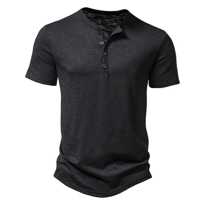 POWQUE Urban Men's Hip Hop T-Shirt Cotton Henley - POWQUE URBAN STYLE