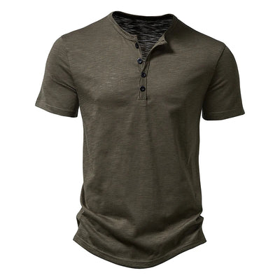 POWQUE Urban Men's Hip Hop T-Shirt Cotton Henley - POWQUE URBAN STYLE