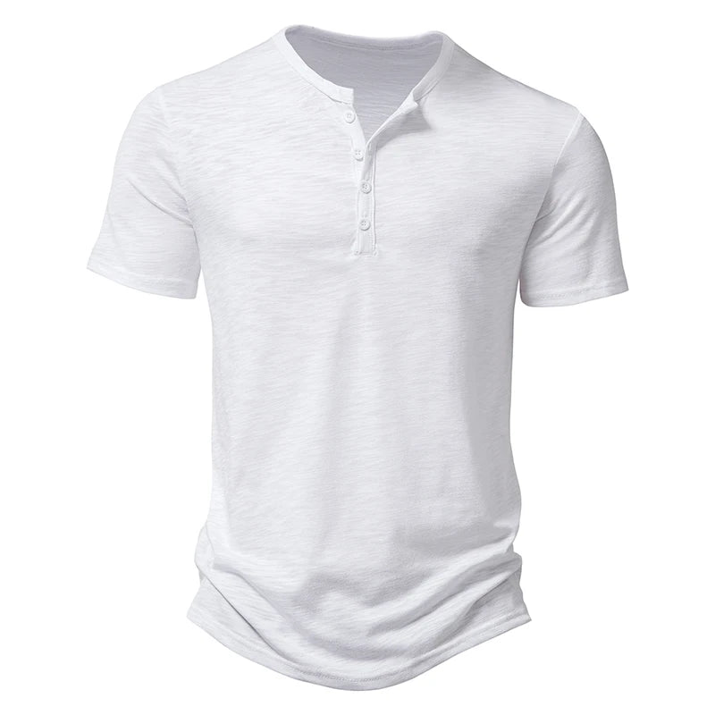 POWQUE Urban Men's Hip Hop T-Shirt Cotton Henley - POWQUE URBAN STYLE