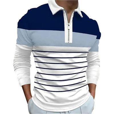 POWQUE Urban Men's Spring Polo Shirt 2024 - Zip Collar - POWQUE URBAN STYLE
