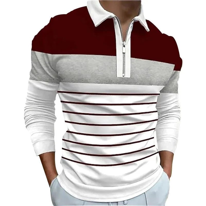 POWQUE Urban Men's Spring Polo Shirt 2024 - Zip Collar - POWQUE URBAN STYLE