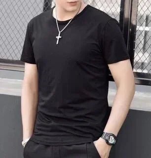 POWQUE Urban Men's Summer Casual T-Shirt - Black - POWQUE URBAN STYLE