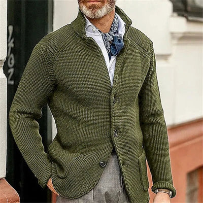 POWQUE Urban Military Green Sweater Coat Men Casual - POWQUE URBAN STYLE