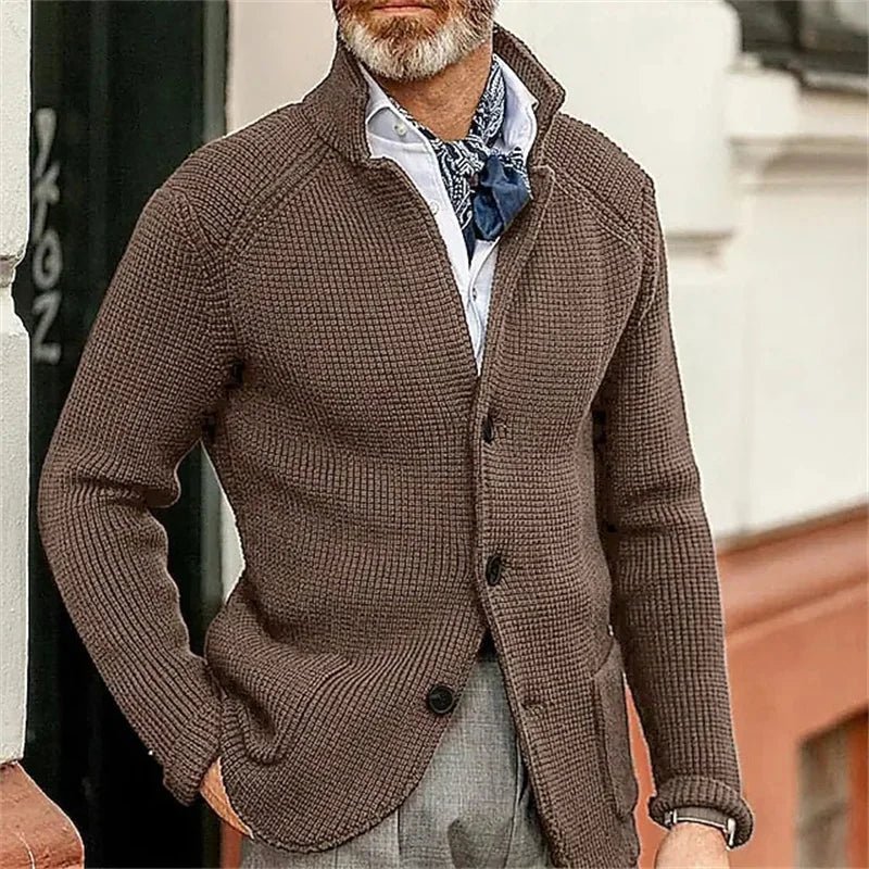 POWQUE Urban Military Green Sweater Coat Men Casual - POWQUE URBAN STYLE