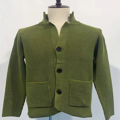 POWQUE Urban Military Green Sweater Coat Men Casual - POWQUE URBAN STYLE