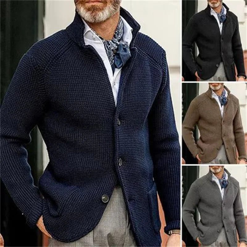 POWQUE Urban Military Green Sweater Coat Men Casual - POWQUE URBAN STYLE