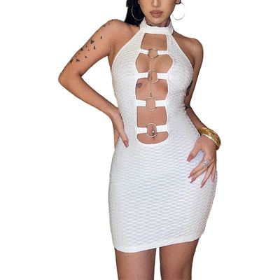 POWQUE Urban Sexy Halter Dress for Women - Bold Style - POWQUE URBAN STYLE