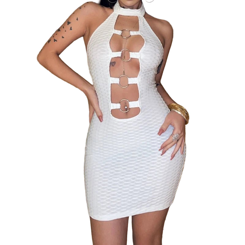 POWQUE Urban Sexy Halter Dress for Women - Bold Style - POWQUE URBAN STYLE