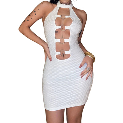 POWQUE Urban Sexy Halter Dress for Women - Bold Style - POWQUE URBAN STYLE