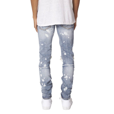 POWQUE Urban Slim Fit Ripped Jeans Men Distressed Style - POWQUE URBAN STYLE
