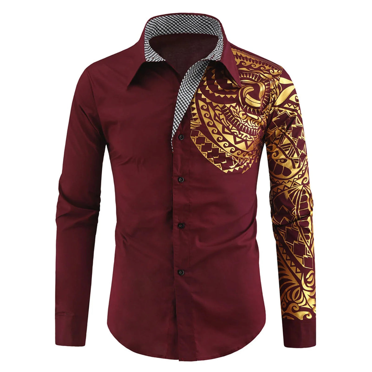 POWQUE Urban Slim Fit Stamped Men's Shirt - Bold Design - POWQUE URBAN STYLE