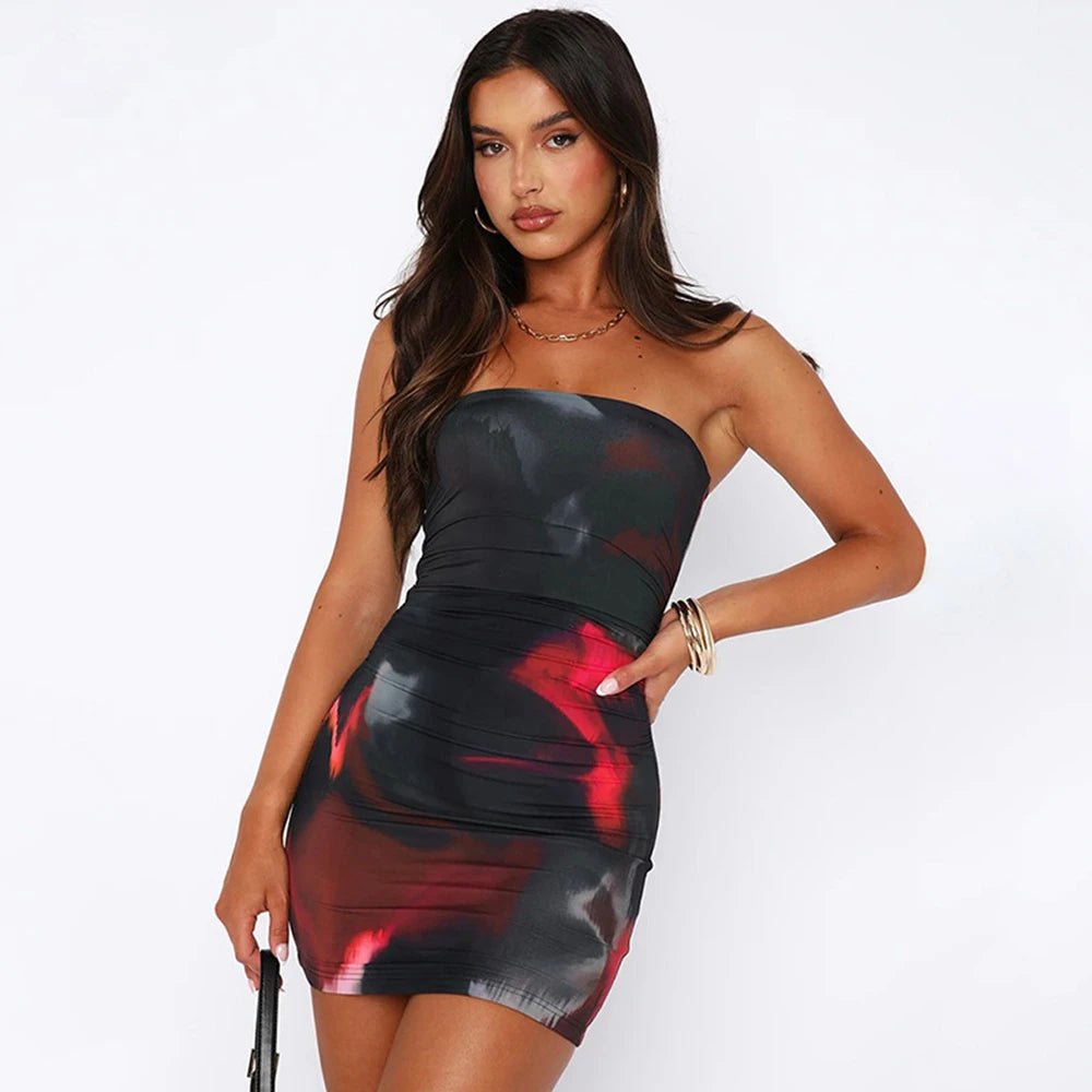 POWQUE Urban Slimming Tube Top Dress - Bold Streetwear - POWQUE URBAN STYLE