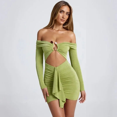 POWQUE URBAN STYLE Chic Strappy Mini Dress in Black - POWQUE URBAN STYLE