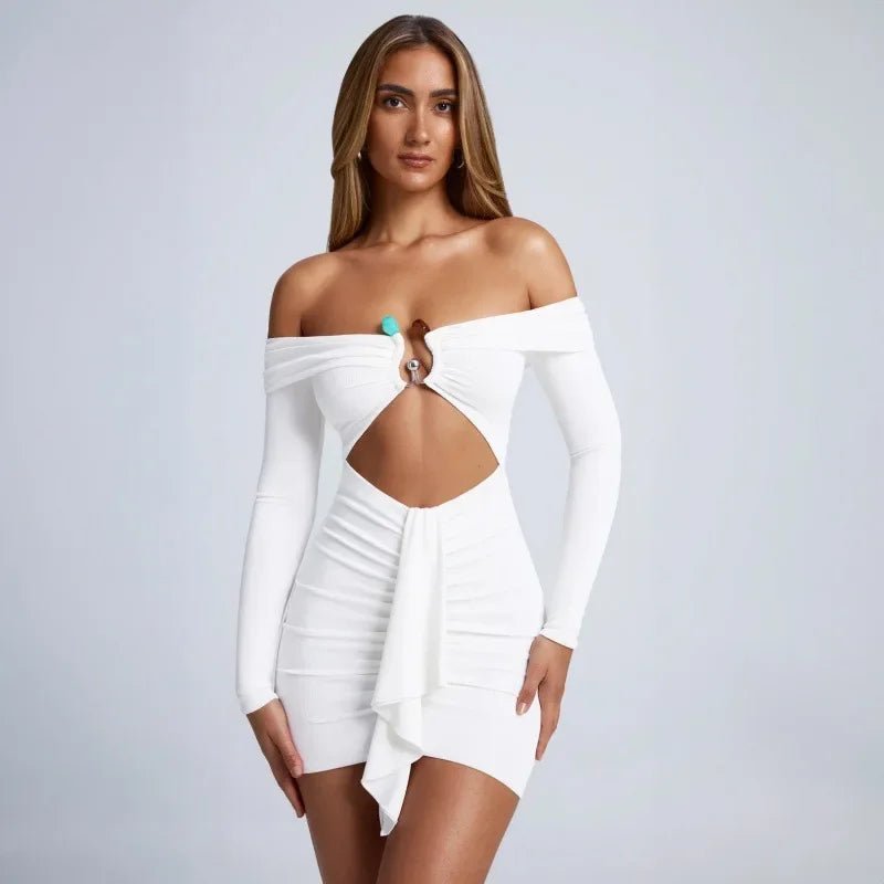 POWQUE URBAN STYLE Chic Strappy Mini Dress in Black - POWQUE URBAN STYLE