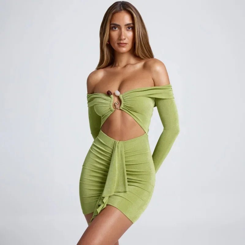 POWQUE URBAN STYLE Chic Strappy Mini Dress in Black - POWQUE URBAN STYLE
