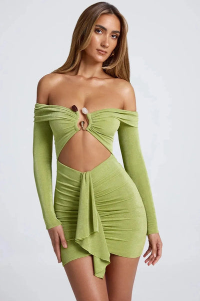 POWQUE URBAN STYLE Chic Strappy Mini Dress in Black - POWQUE URBAN STYLE