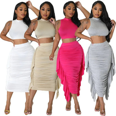 POWQUE URBAN STYLE Chic Summer Two - Piece Set - POWQUE URBAN STYLE