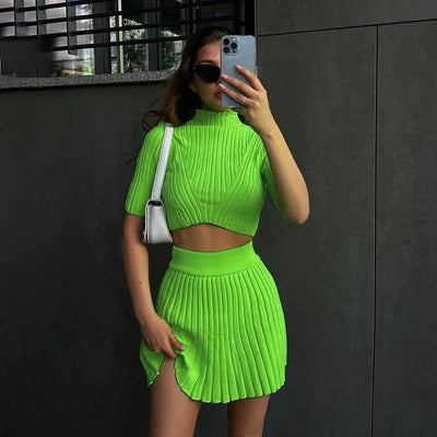 POWQUE URBAN STYLE Chic Women's Knitted Dress Set - POWQUE URBAN STYLE