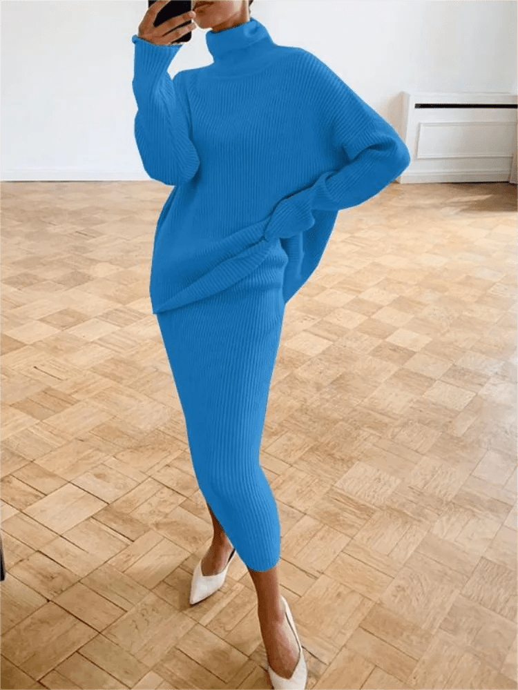 POWQUE URBAN STYLE Cozy Knit Dress Set for Women - POWQUE URBAN STYLE