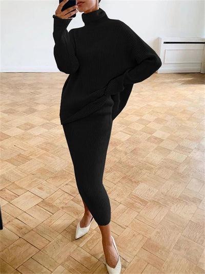 POWQUE URBAN STYLE Cozy Knit Dress Set for Women - POWQUE URBAN STYLE