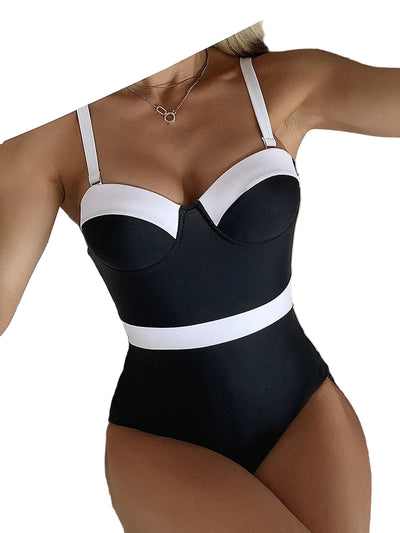 POWQUE URBAN STYLE Curvy Push Up One Piece Swimsuit - POWQUE URBAN STYLE