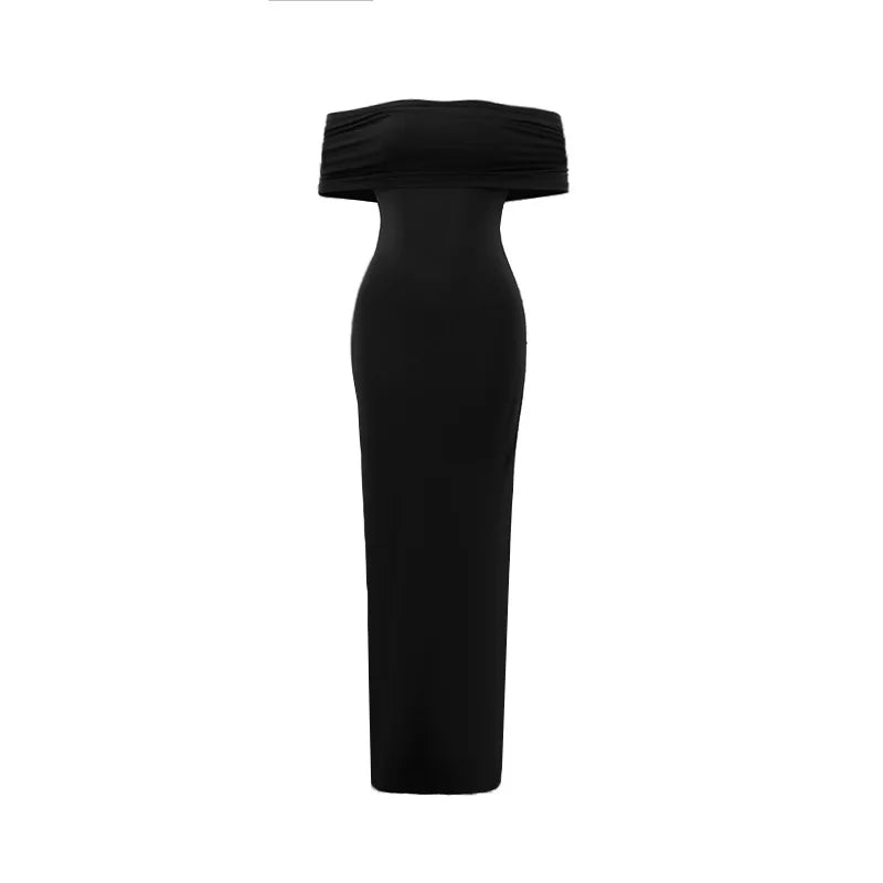 POWQUE URBAN STYLE Elegant High Split Backless Maxi Dress - POWQUE URBAN STYLE