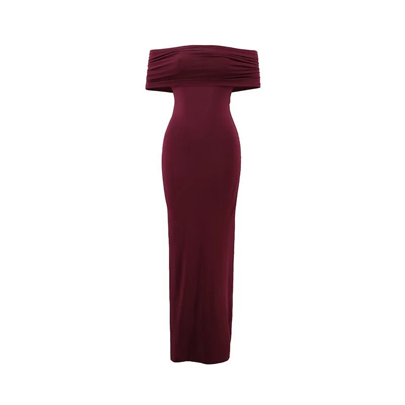 POWQUE URBAN STYLE Elegant High Split Backless Maxi Dress - POWQUE URBAN STYLE
