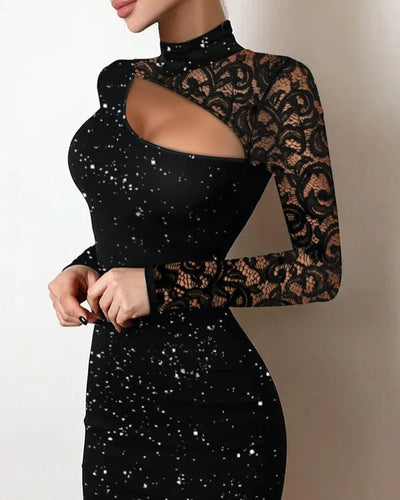 POWQUE URBAN STYLE Elegant Lace Bodycon Dress - POWQUE URBAN STYLE