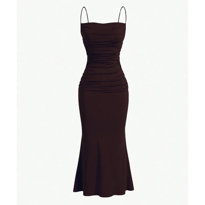 POWQUE URBAN STYLE Elegant Maxi Spaghetti Strap Dress - POWQUE URBAN STYLE