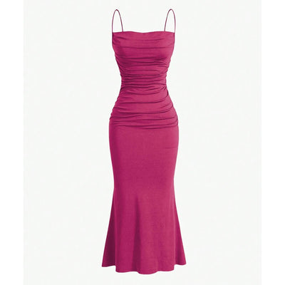 POWQUE URBAN STYLE Elegant Maxi Spaghetti Strap Dress - POWQUE URBAN STYLE