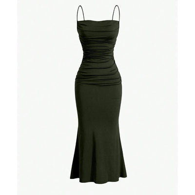 POWQUE URBAN STYLE Elegant Maxi Spaghetti Strap Dress - POWQUE URBAN STYLE