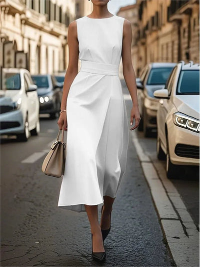 POWQUE URBAN STYLE Elegant Sleeveless Summer Dress - POWQUE URBAN STYLE