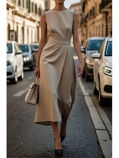 POWQUE URBAN STYLE Elegant Sleeveless Summer Dress - POWQUE URBAN STYLE