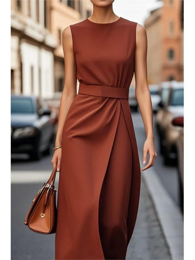 POWQUE URBAN STYLE Elegant Sleeveless Summer Dress - POWQUE URBAN STYLE