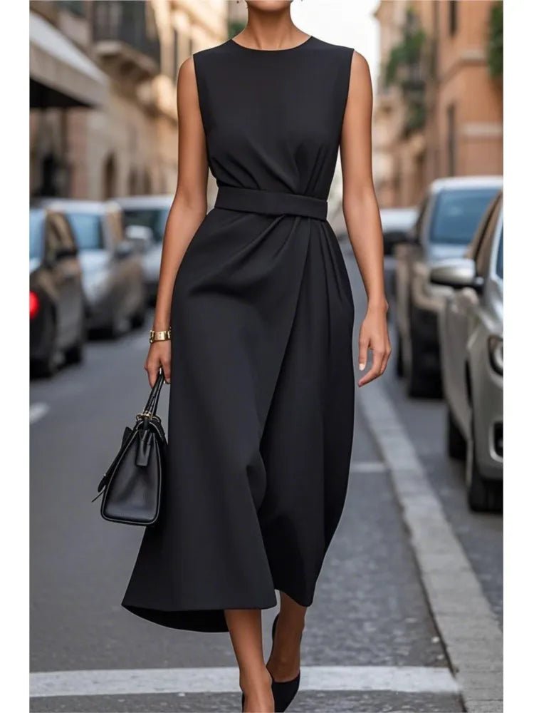 POWQUE URBAN STYLE Elegant Sleeveless Summer Dress - POWQUE URBAN STYLE