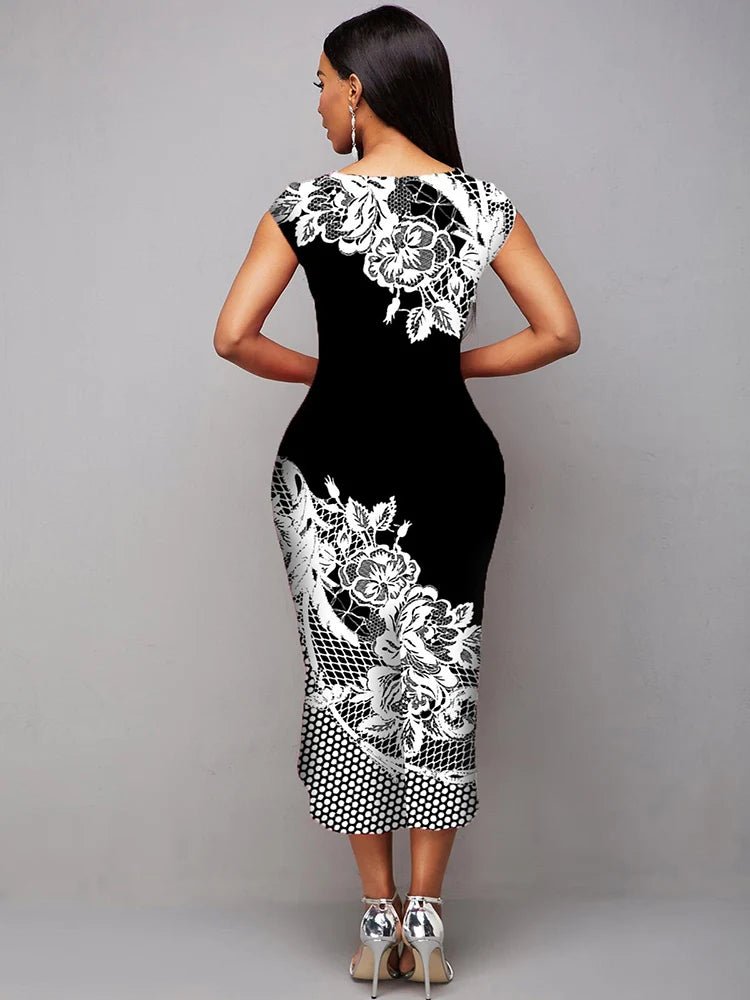 POWQUE URBAN STYLE Elegant Summer Bodycon Dress - POWQUE URBAN STYLE