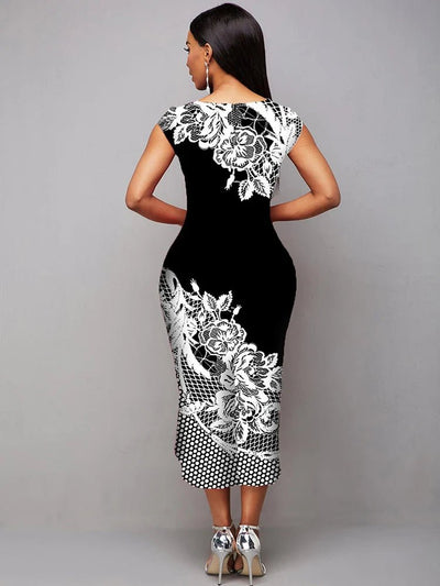POWQUE URBAN STYLE Elegant Summer Bodycon Dress - POWQUE URBAN STYLE