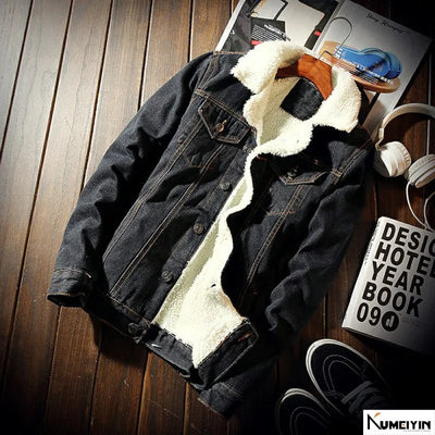 POWQUE URBAN STYLE Fleece Lined Jean Jacket for Winter - POWQUE URBAN STYLE
