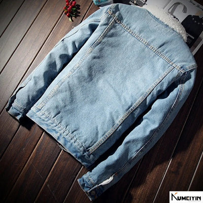 POWQUE URBAN STYLE Fleece Lined Jean Jacket for Winter - POWQUE URBAN STYLE