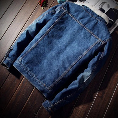 POWQUE URBAN STYLE Fleece Lined Jean Jacket for Winter - POWQUE URBAN STYLE