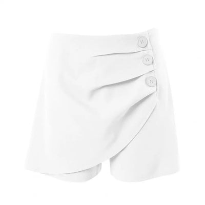 POWQUE URBAN STYLE High Waist Asymmetric Shorts - POWQUE URBAN STYLE