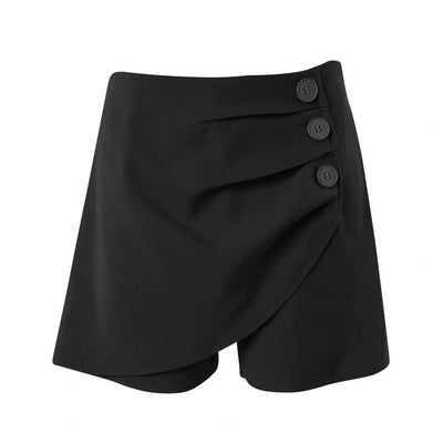 POWQUE URBAN STYLE High Waist Asymmetric Shorts - POWQUE URBAN STYLE
